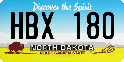 ND license plate HBX180