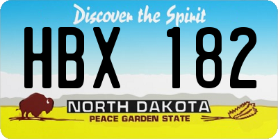 ND license plate HBX182