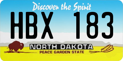 ND license plate HBX183