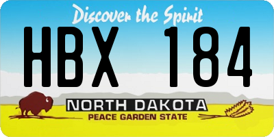 ND license plate HBX184