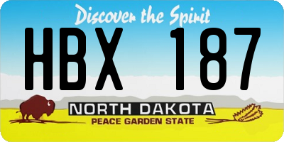 ND license plate HBX187