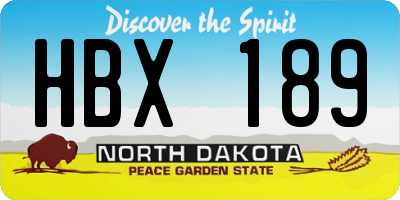 ND license plate HBX189