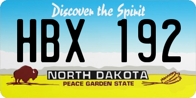 ND license plate HBX192