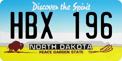 ND license plate HBX196