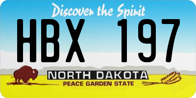 ND license plate HBX197