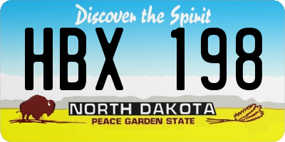 ND license plate HBX198