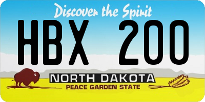 ND license plate HBX200