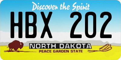 ND license plate HBX202