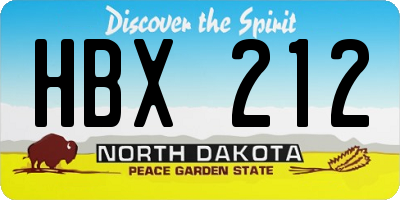 ND license plate HBX212