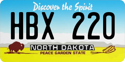 ND license plate HBX220