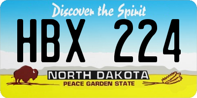 ND license plate HBX224