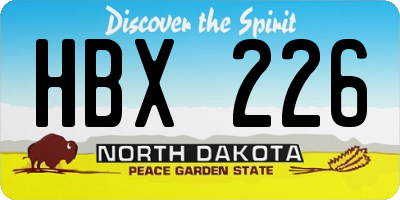 ND license plate HBX226