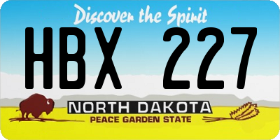 ND license plate HBX227