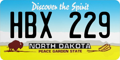 ND license plate HBX229