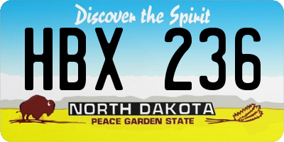 ND license plate HBX236