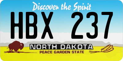 ND license plate HBX237