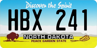 ND license plate HBX241