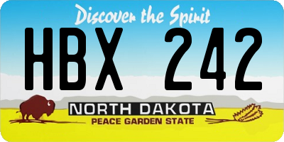 ND license plate HBX242