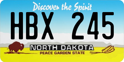 ND license plate HBX245