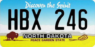 ND license plate HBX246