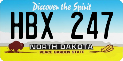 ND license plate HBX247