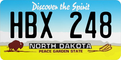 ND license plate HBX248