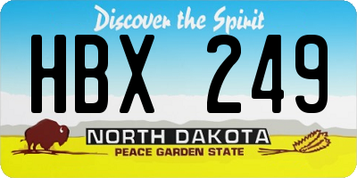 ND license plate HBX249