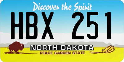 ND license plate HBX251