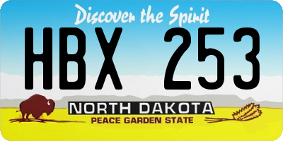 ND license plate HBX253