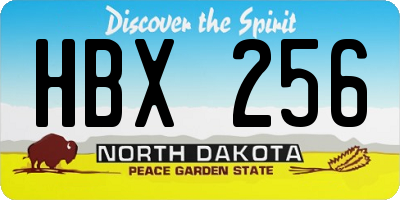 ND license plate HBX256