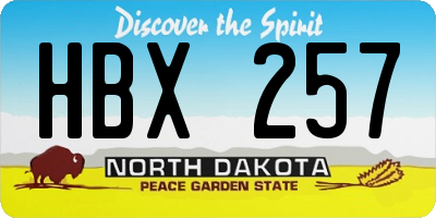 ND license plate HBX257