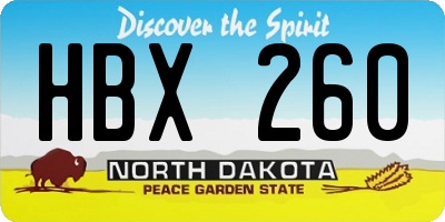 ND license plate HBX260