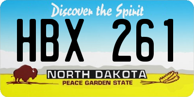 ND license plate HBX261