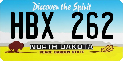 ND license plate HBX262