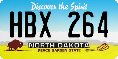 ND license plate HBX264