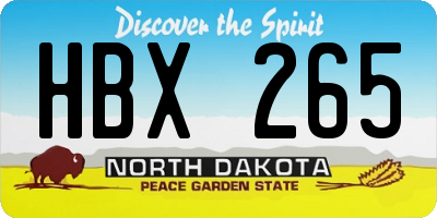 ND license plate HBX265