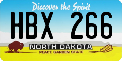 ND license plate HBX266