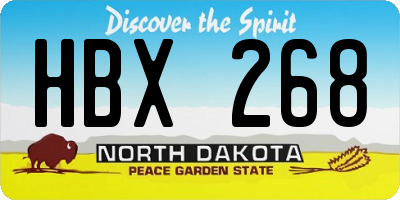 ND license plate HBX268