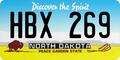 ND license plate HBX269