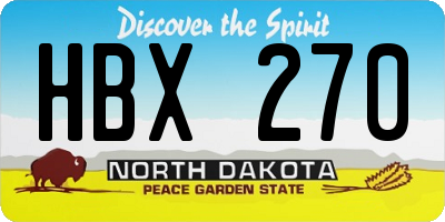 ND license plate HBX270