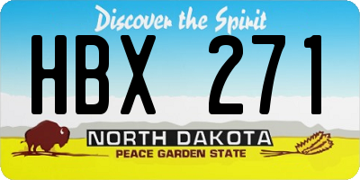 ND license plate HBX271