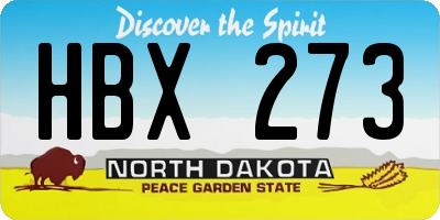 ND license plate HBX273