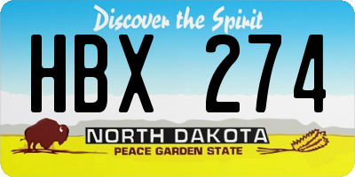 ND license plate HBX274