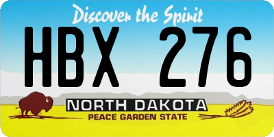 ND license plate HBX276