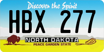 ND license plate HBX277