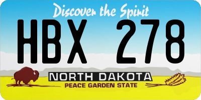 ND license plate HBX278