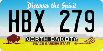 ND license plate HBX279