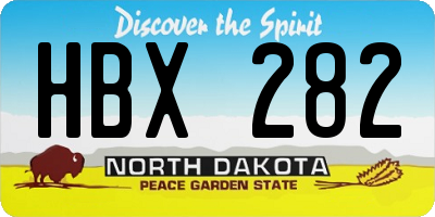 ND license plate HBX282