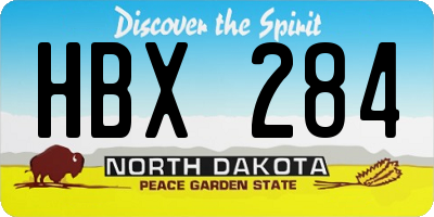 ND license plate HBX284