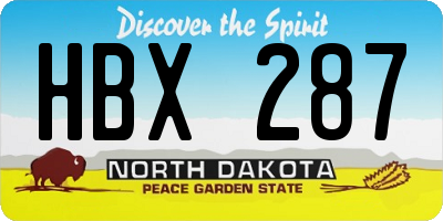 ND license plate HBX287